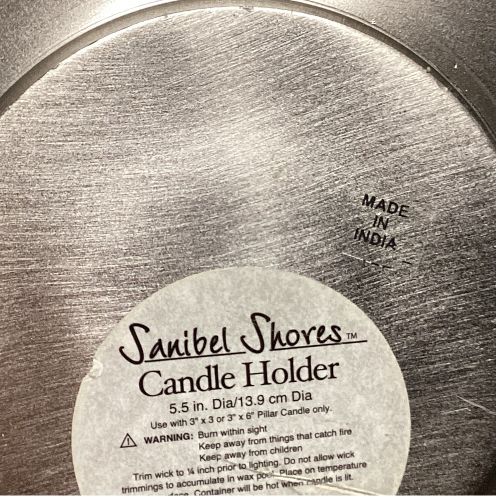 ⚫️ Pair of Sanibel Shores Pewter / Aluminum Crafted Candle Holders - Decor - Picture 10 of 16